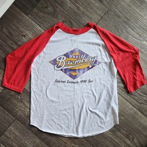 David Bromberg Vintage 90s Tour Band Raglan Tee Size Large
